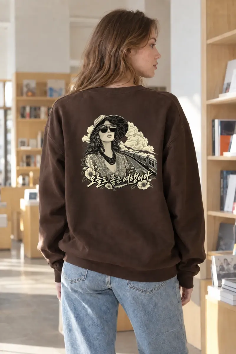 "Stylish Train Journey" Heavy Blend Unisex Crewneck Sweatshirt