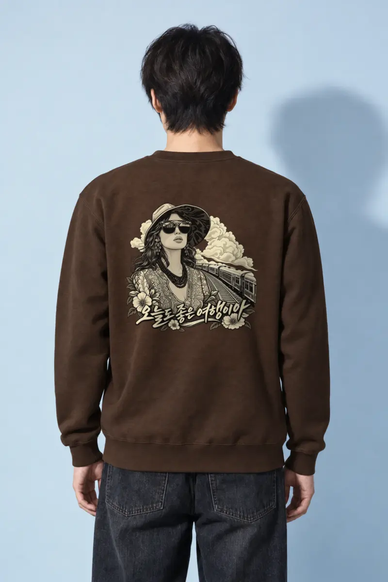 "Stylish Train Journey" Heavy Blend Unisex Crewneck Sweatshirt