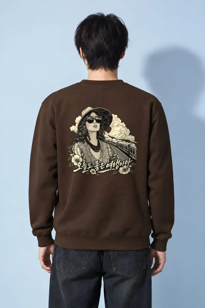 "Stylish Train Journey" Heavy Blend Unisex Crewneck Sweatshirt