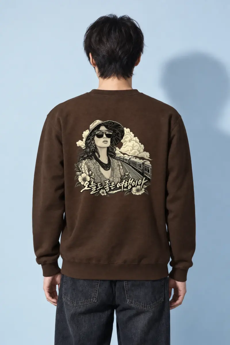 "Stylish Train Journey" Heavy Blend Unisex Crewneck Sweatshirt