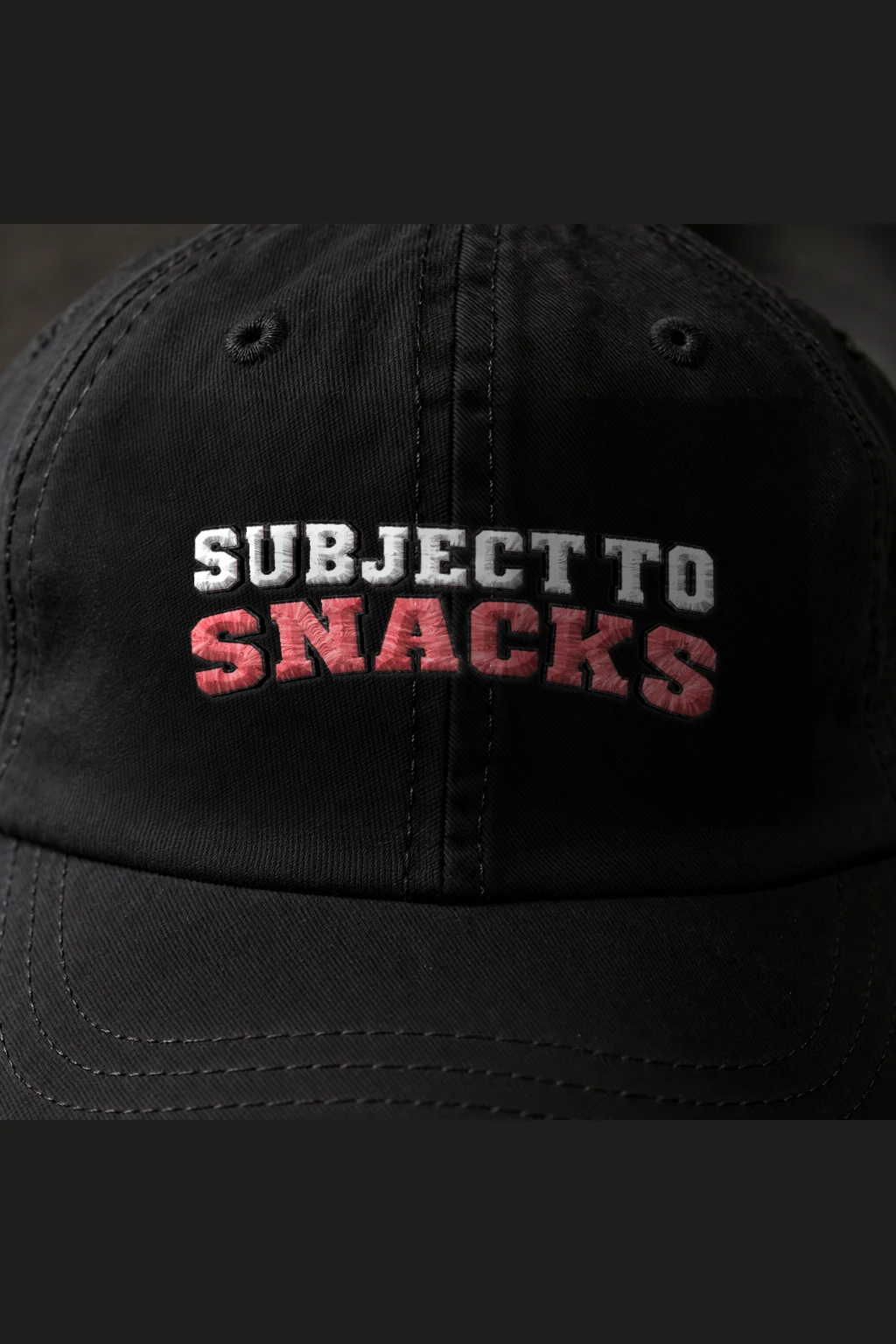 "Subject To Snacks" Classic Dad Hat · Embroidered