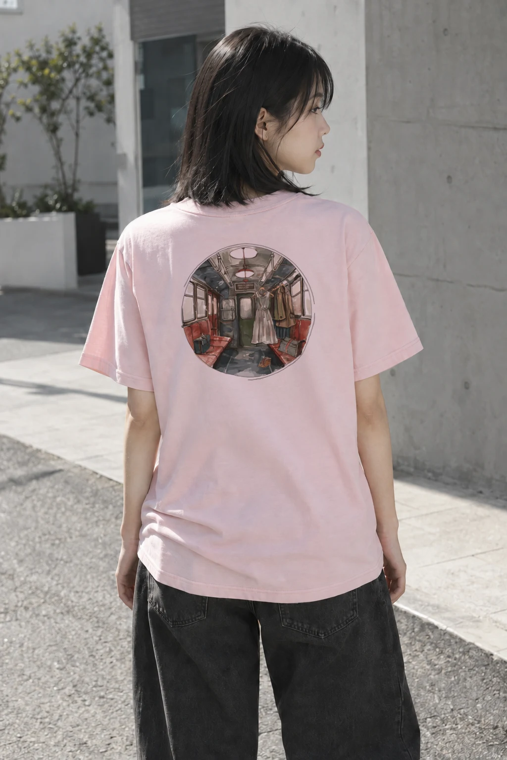 "Subway Laundry Scene" Heavyweight Unisex Crewneck T-shirt | Gildan 5000