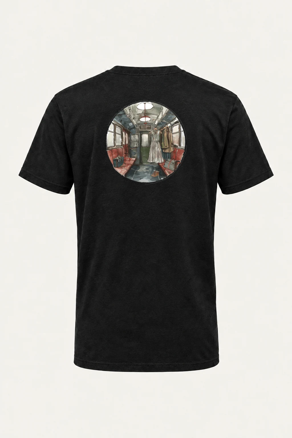"Subway Laundry Scene" Heavyweight Unisex Crewneck T-shirt | Gildan 5000