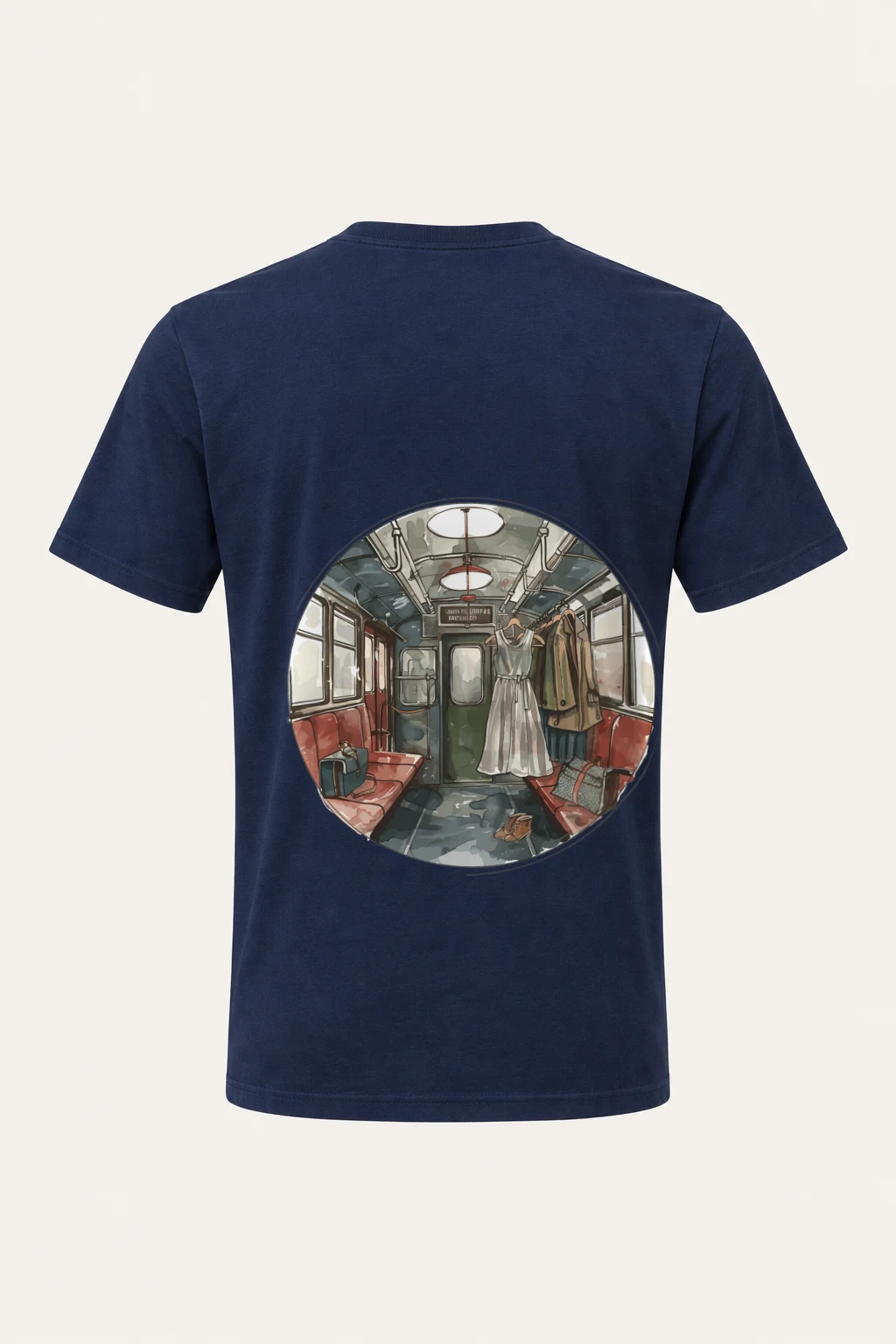 "Subway Laundry Scene" Heavyweight Unisex Crewneck T-shirt | Gildan 5000