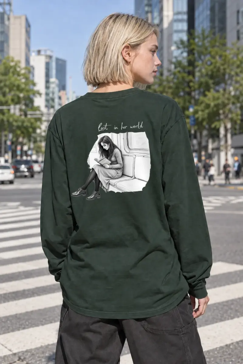 "Subway Reader" Unisex Longsleeve T-shirt | Gildan 2400