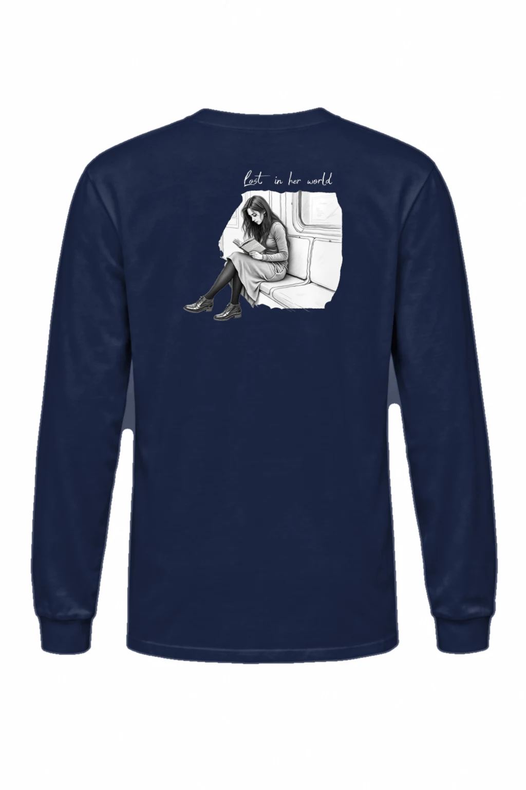"Subway Reader" Unisex Longsleeve T-shirt | Gildan 2400