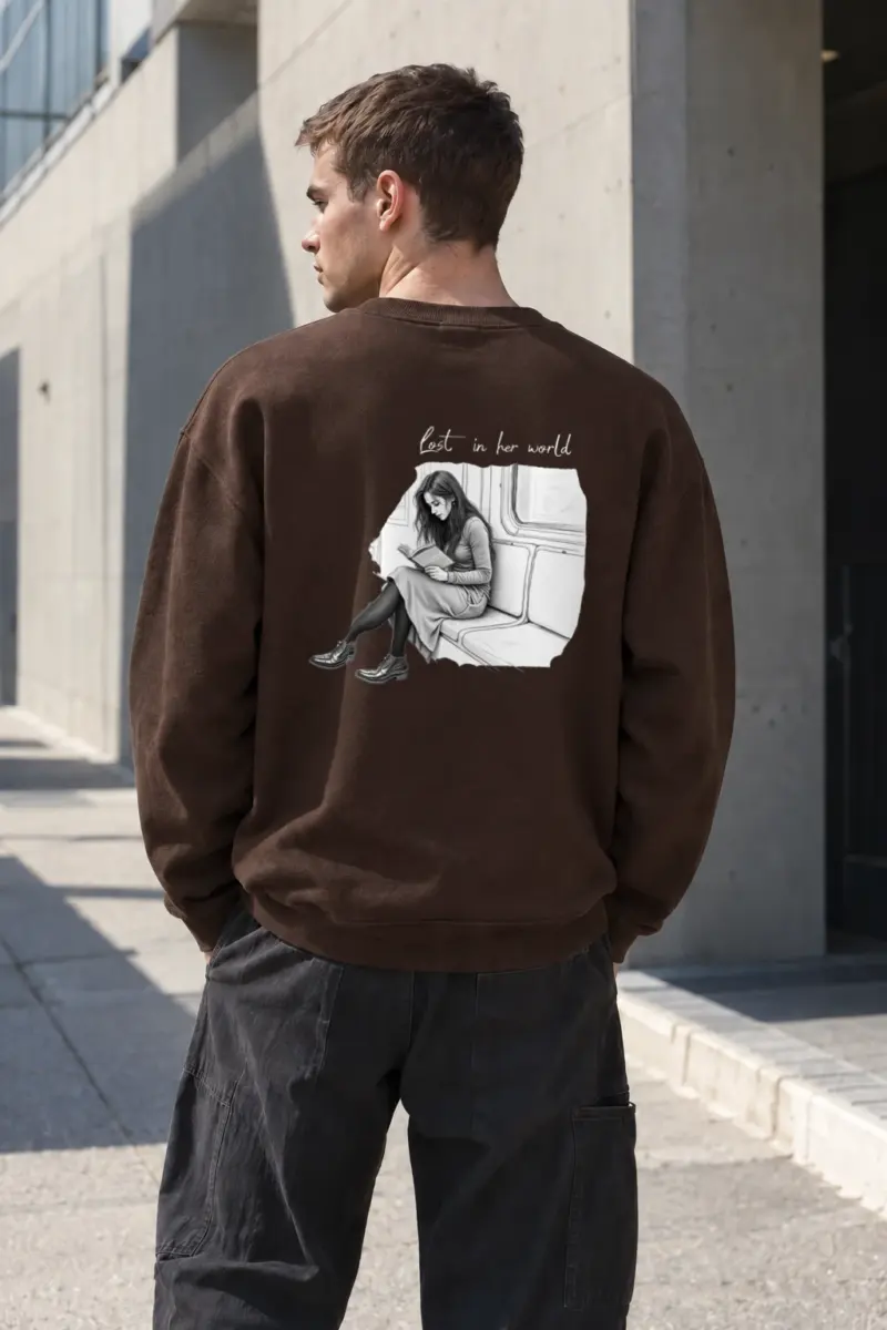 “Subway Reading” Heavy Blend Unisex Crewneck Sweatshirt | Gildan 18000