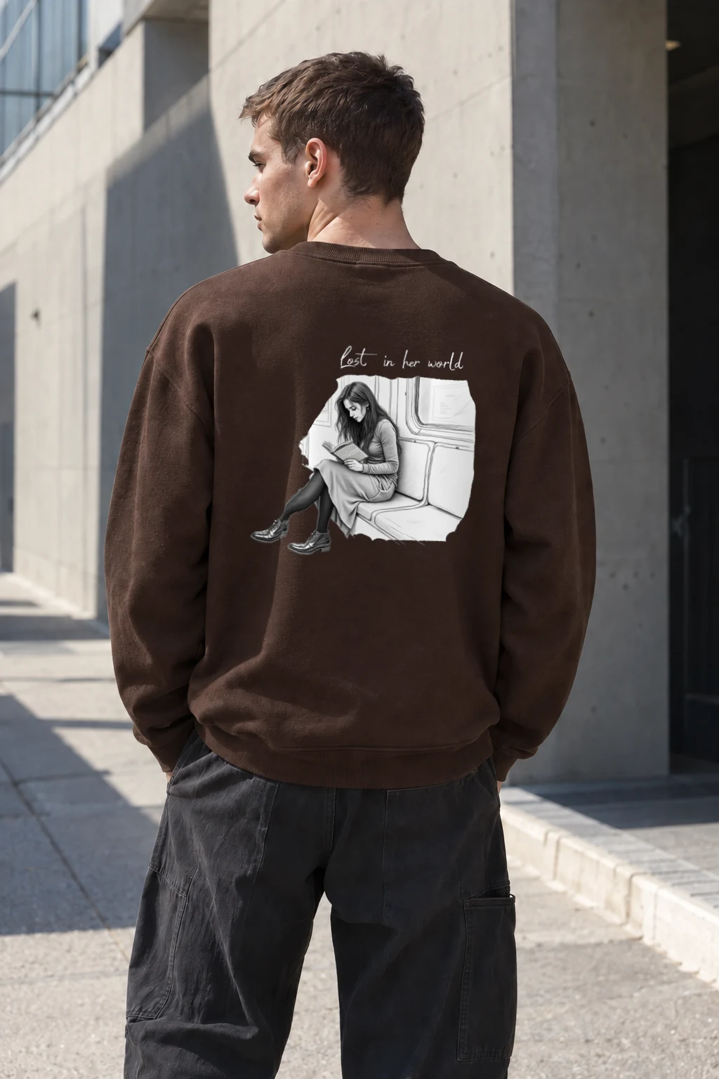"Subway Reading" Heavy Blend Unisex Crewneck Sweatshirt | Gildan 18000