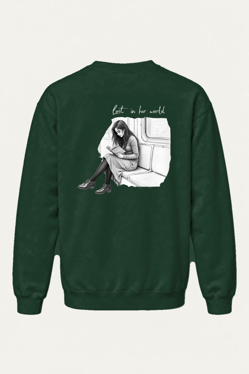 "Subway Reading" Heavy Blend Unisex Crewneck Sweatshirt | Gildan 18000