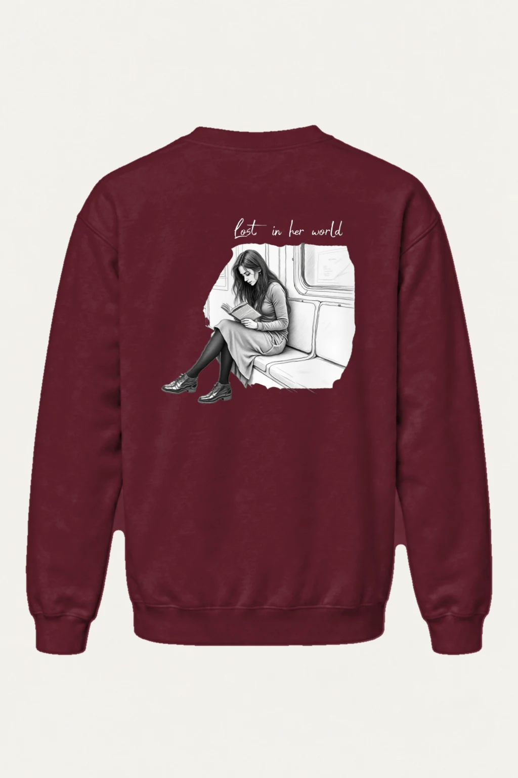 "Subway Reading" Heavy Blend Unisex Crewneck Sweatshirt | Gildan 18000