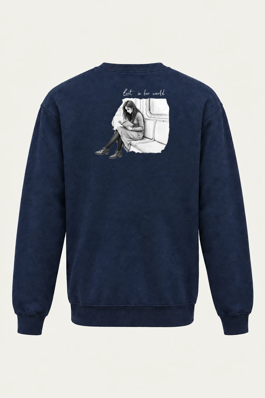 "Subway Reading" Heavy Blend Unisex Crewneck Sweatshirt | Gildan 18000