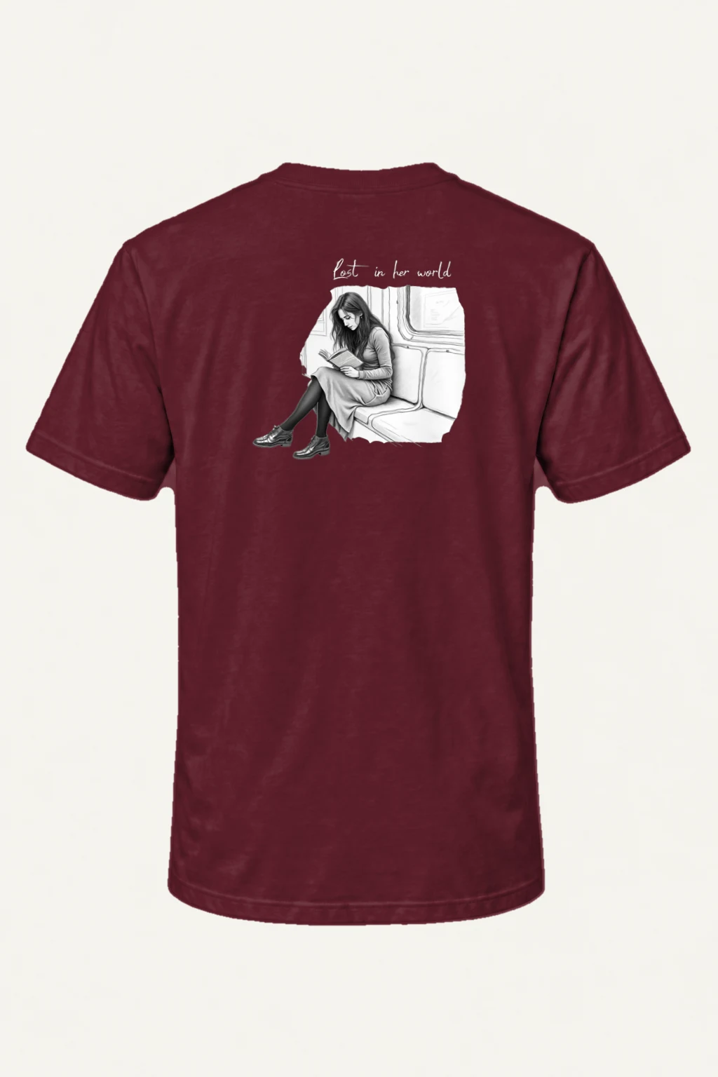 "Subway Reading" Heavyweight Unisex Crewneck T-shirt | Gildan 5000