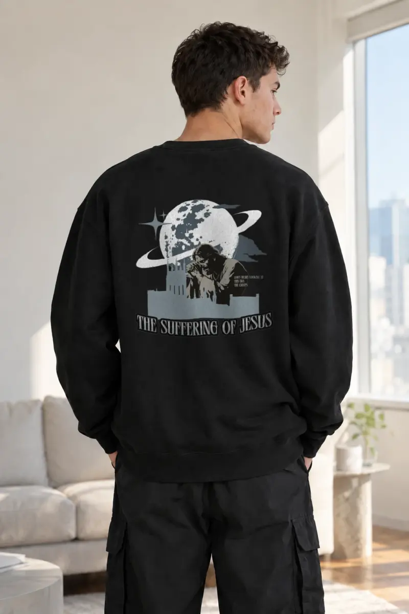 “Suffering Of Jesus” Heavy Blend Unisex Crewneck Sweatshirt | Gildan 18000