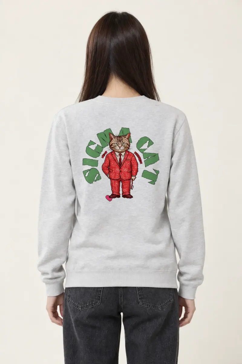 "Suit-Wearing Tabby Cat" Heavy Blend Unisex Crewneck Sweatshirt