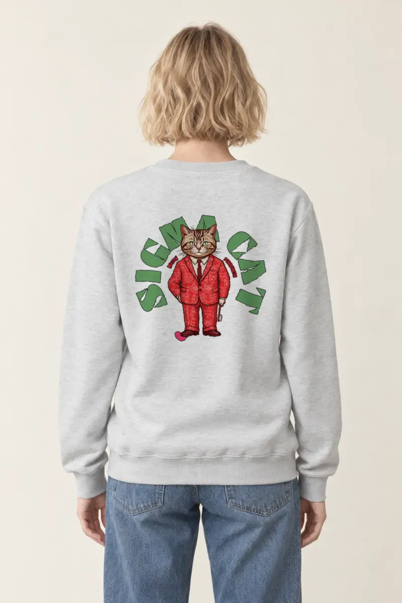 "Suit-Wearing Tabby Cat" Heavy Blend Unisex Crewneck Sweatshirt | Gildan 18000