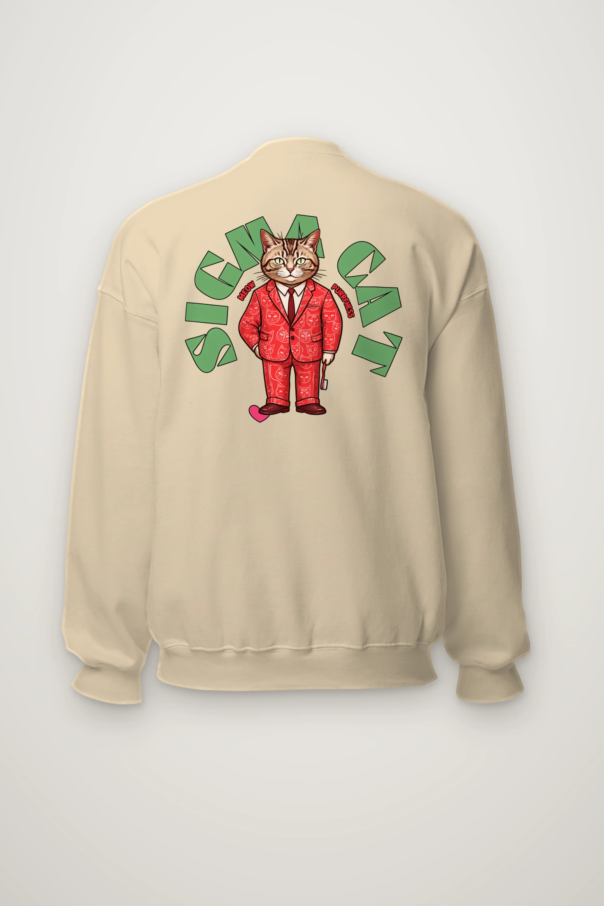 "Suit-Wearing Tabby Cat" Heavy Blend Unisex Crewneck Sweatshirt