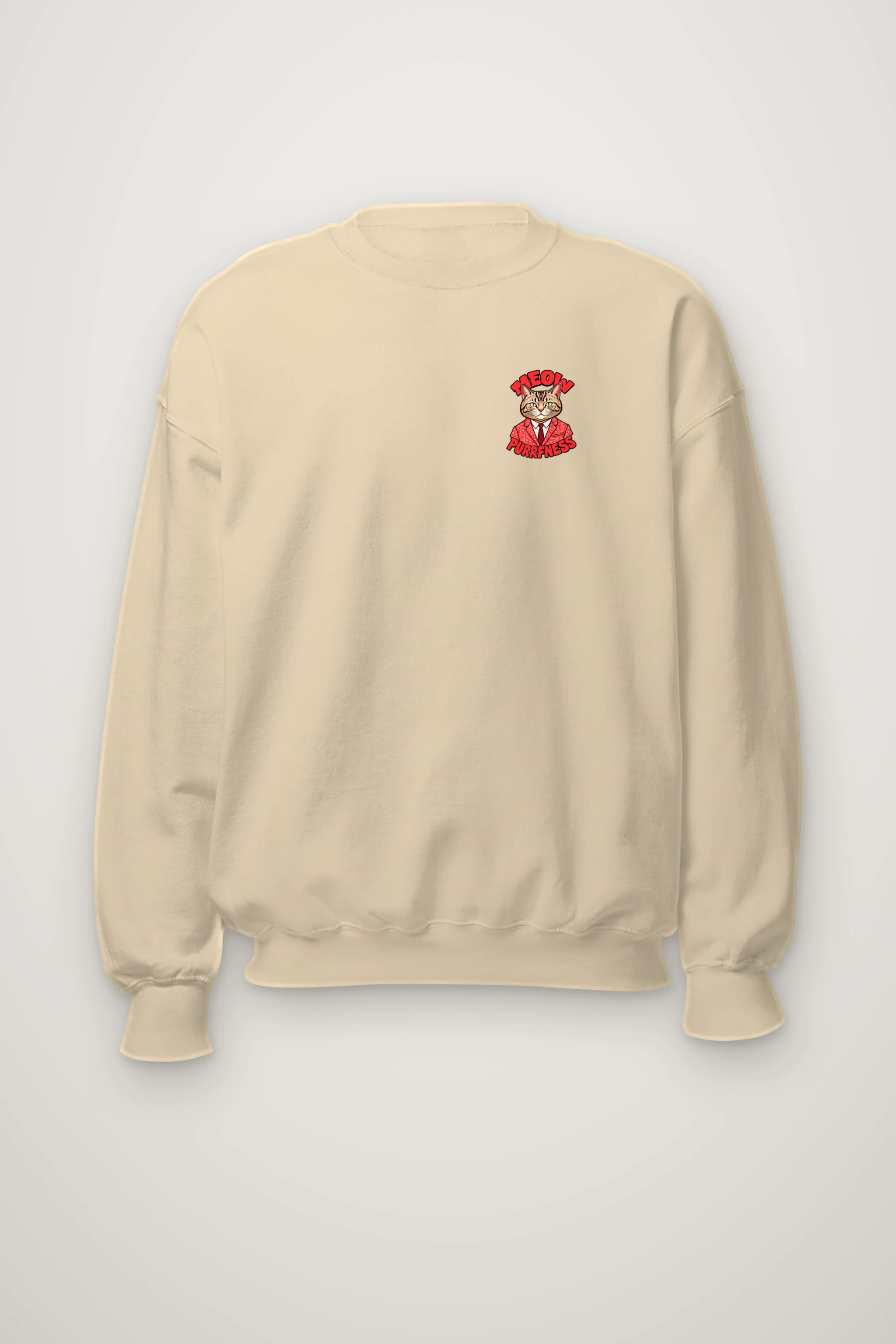 "Suit-Wearing Tabby Cat" Heavy Blend Unisex Crewneck Sweatshirt