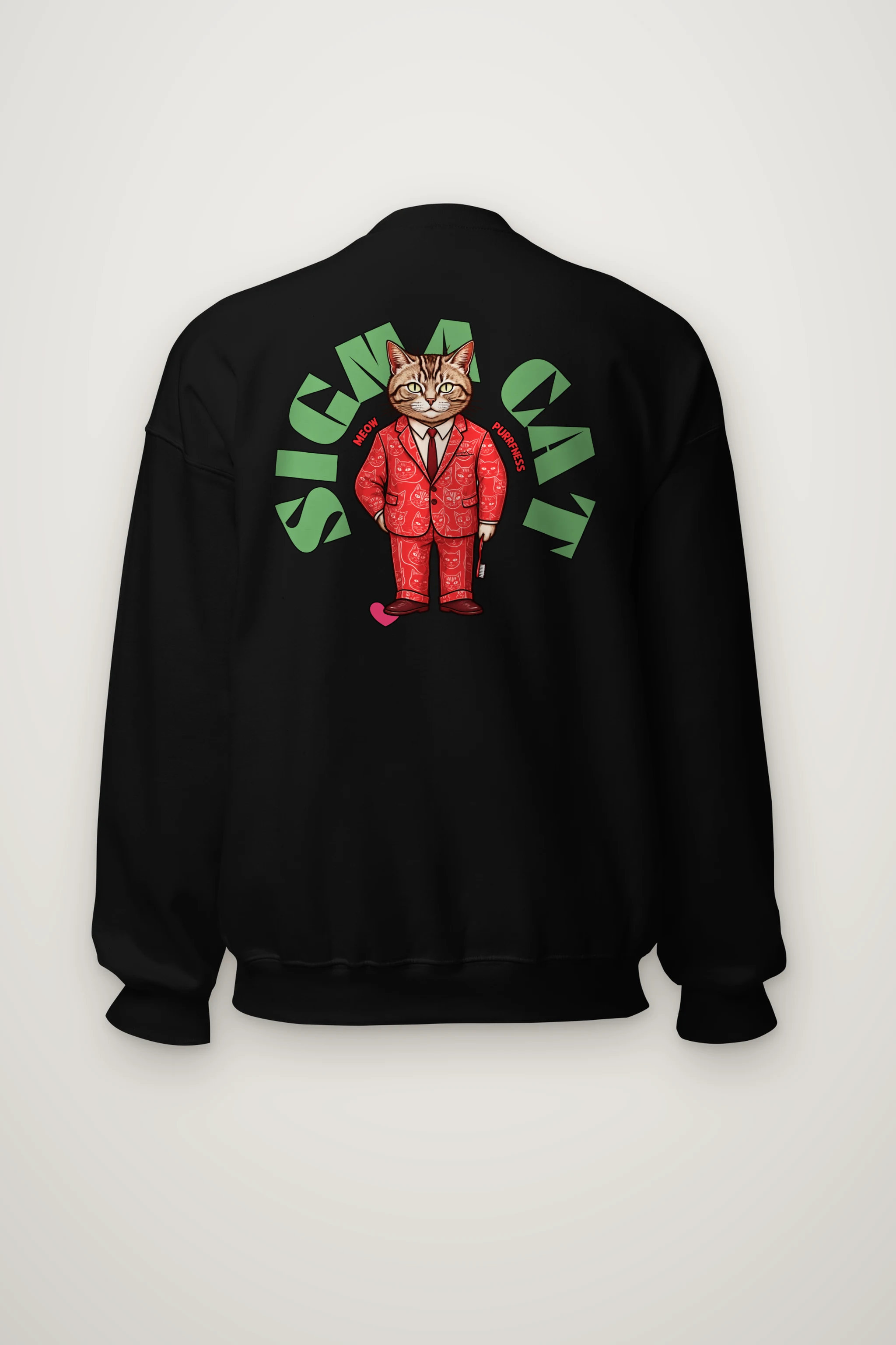 "Suit-Wearing Tabby Cat" Heavy Blend Unisex Crewneck Sweatshirt