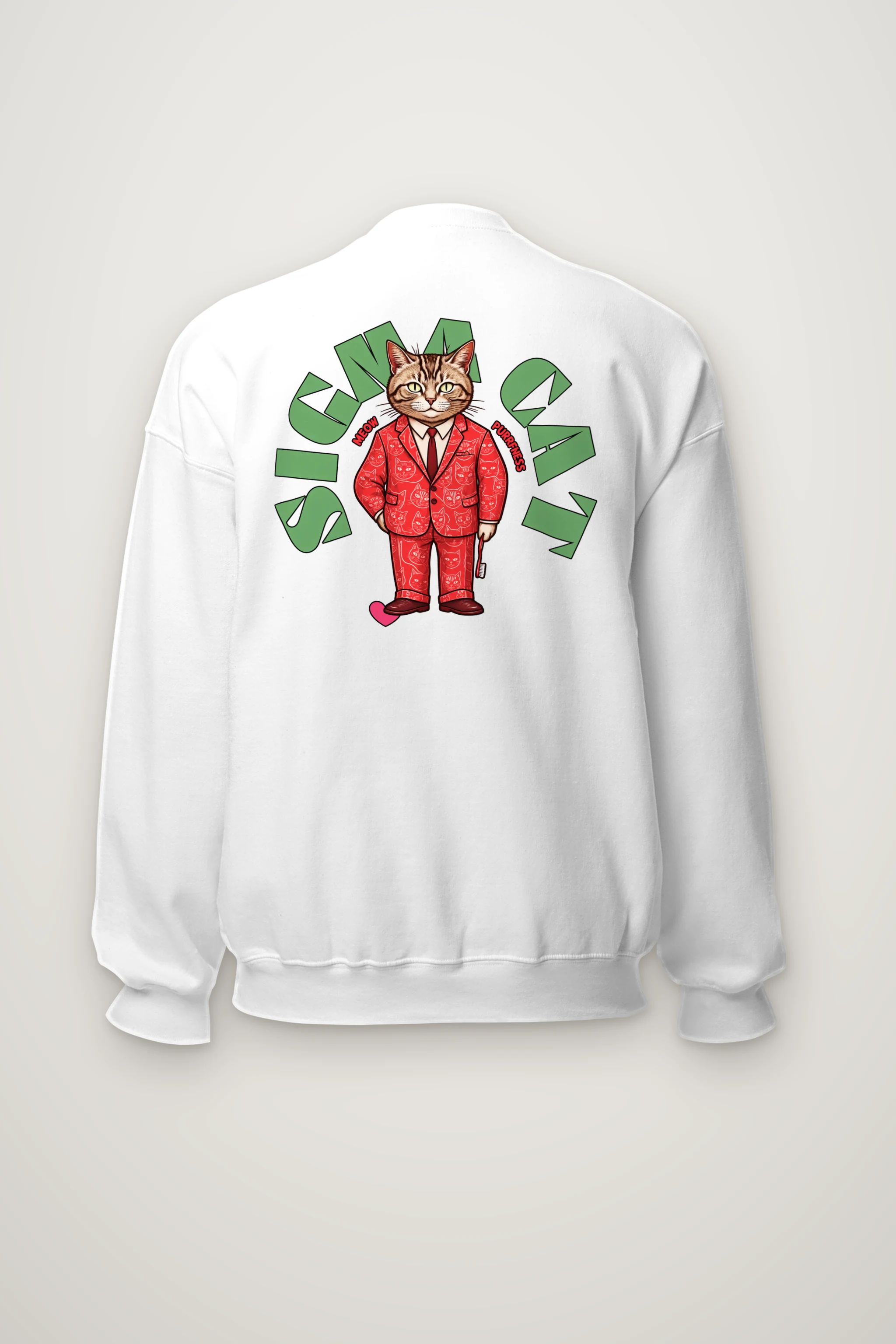 "Suit-Wearing Tabby Cat" Heavy Blend Unisex Crewneck Sweatshirt