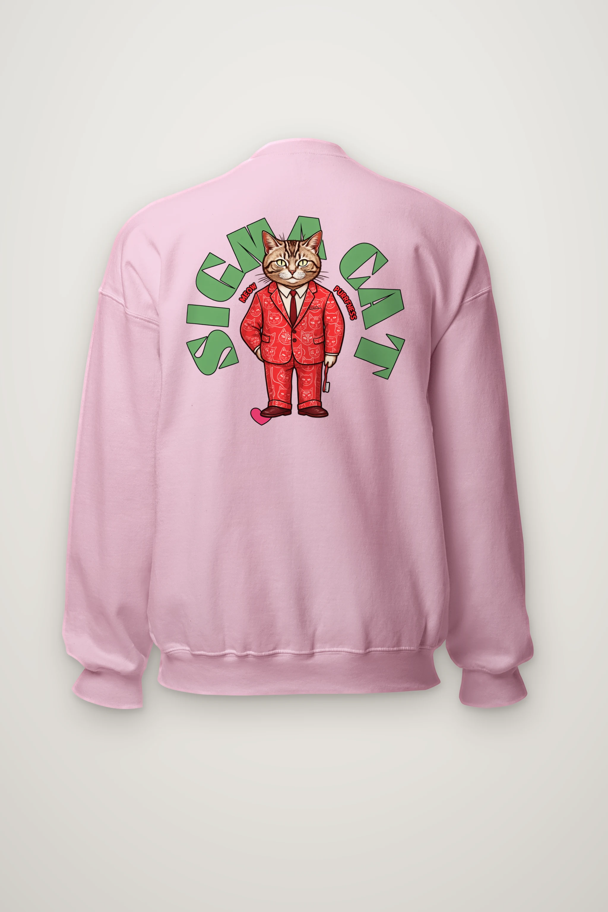 "Suit-Wearing Tabby Cat" Heavy Blend Unisex Crewneck Sweatshirt