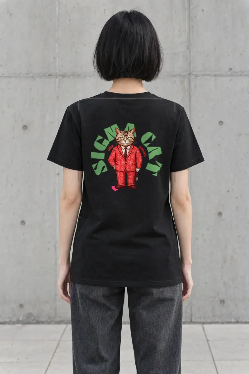 "Suit-Wearing Tabby Cat" Heavyweight Unisex Crewneck T-shirt