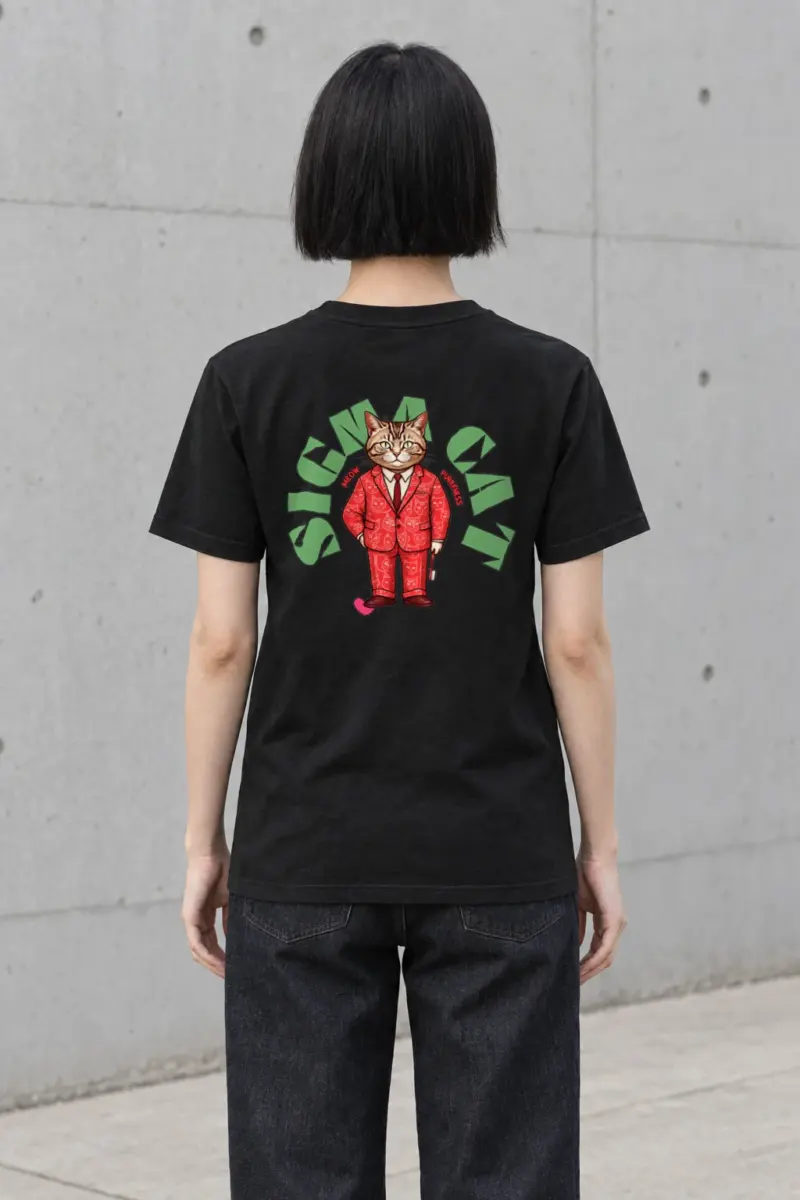 "Suit-Wearing Tabby Cat" Heavyweight Unisex Crewneck T-shirt | Gildan 5000