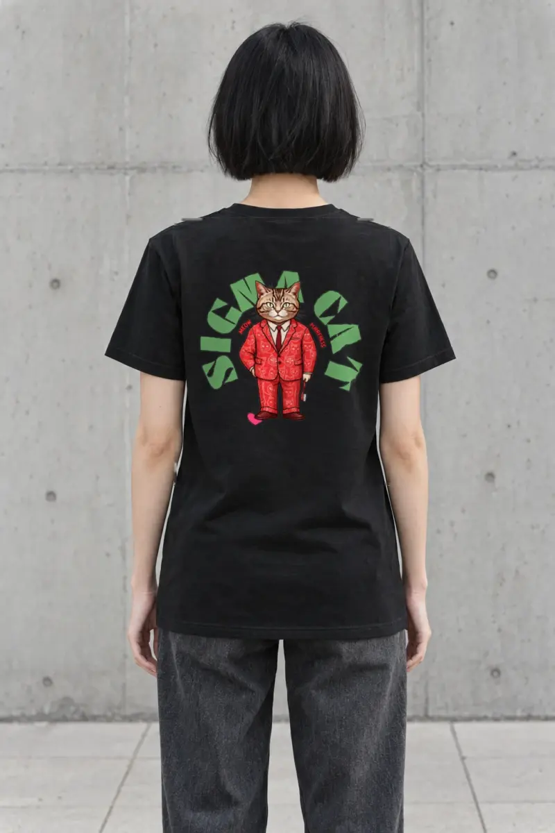 "Suit-Wearing Tabby Cat" Heavyweight Unisex Crewneck T-shirt