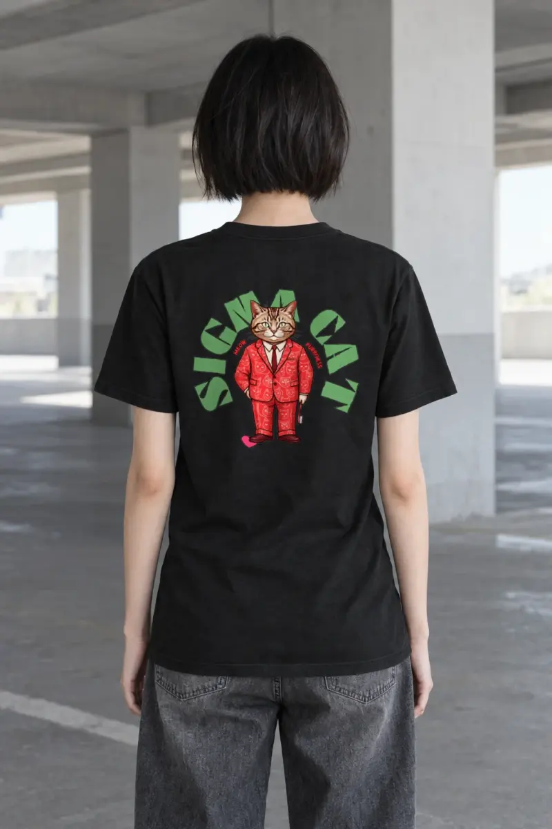 "Suit-Wearing Tabby Cat" Heavyweight Unisex Crewneck T-shirt