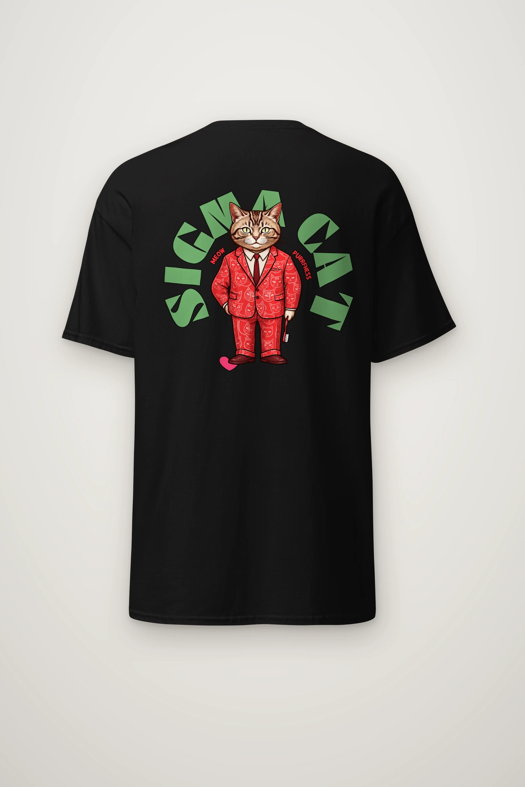 "Suit-Wearing Tabby Cat" Heavyweight Unisex Crewneck T-shirt