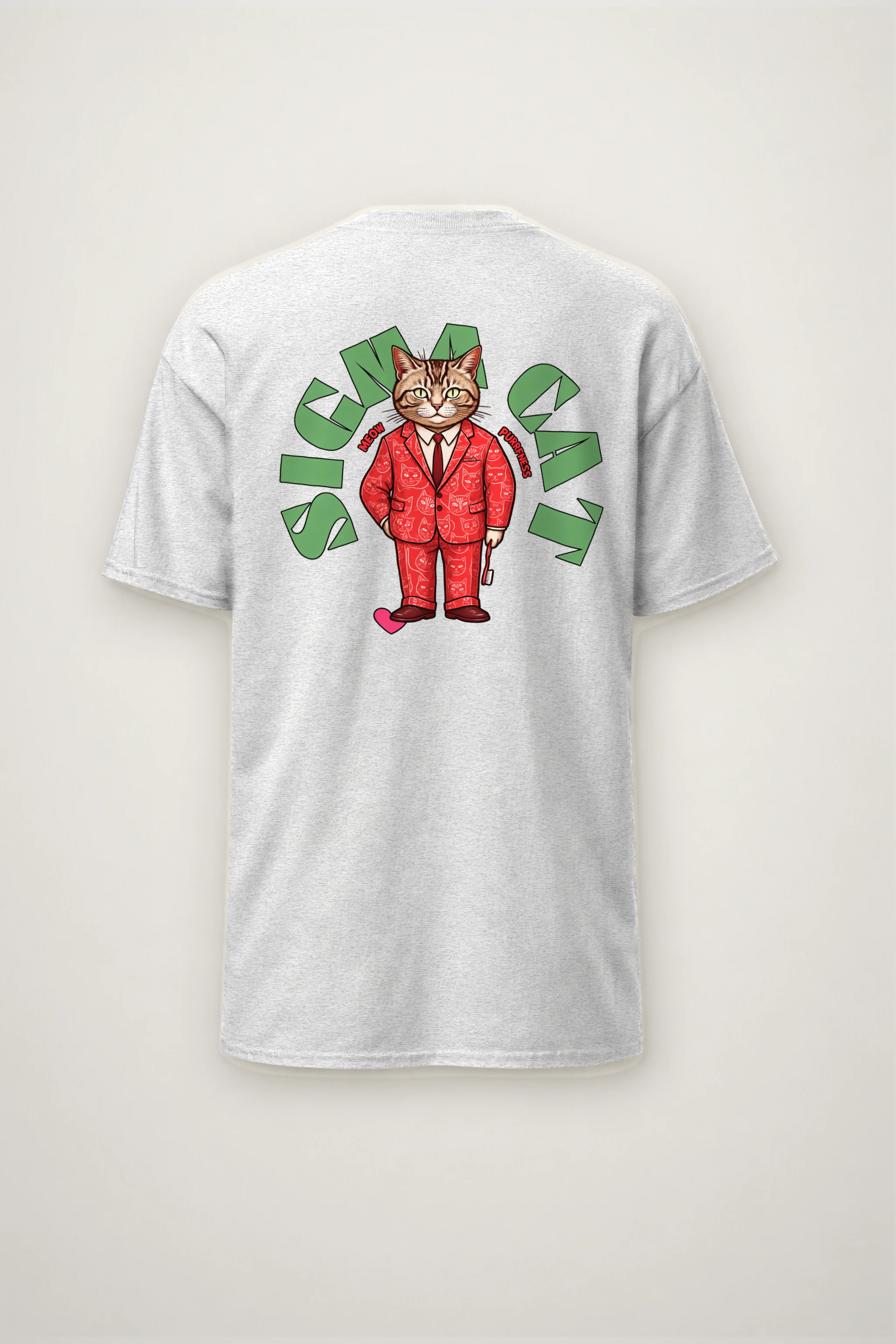 "Suit-Wearing Tabby Cat" Heavyweight Unisex Crewneck T-shirt