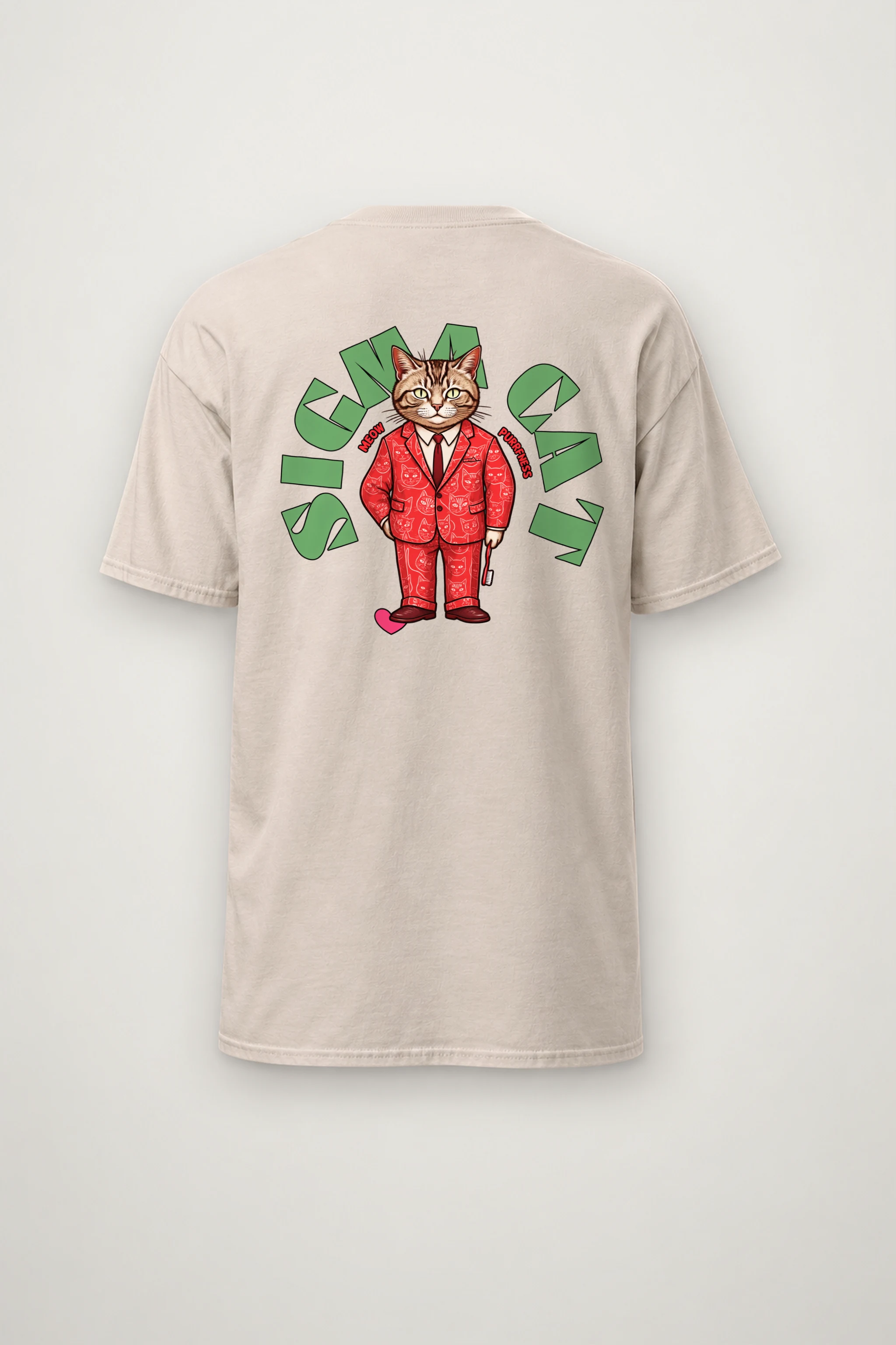 "Suit-Wearing Tabby Cat" Heavyweight Unisex Crewneck T-shirt