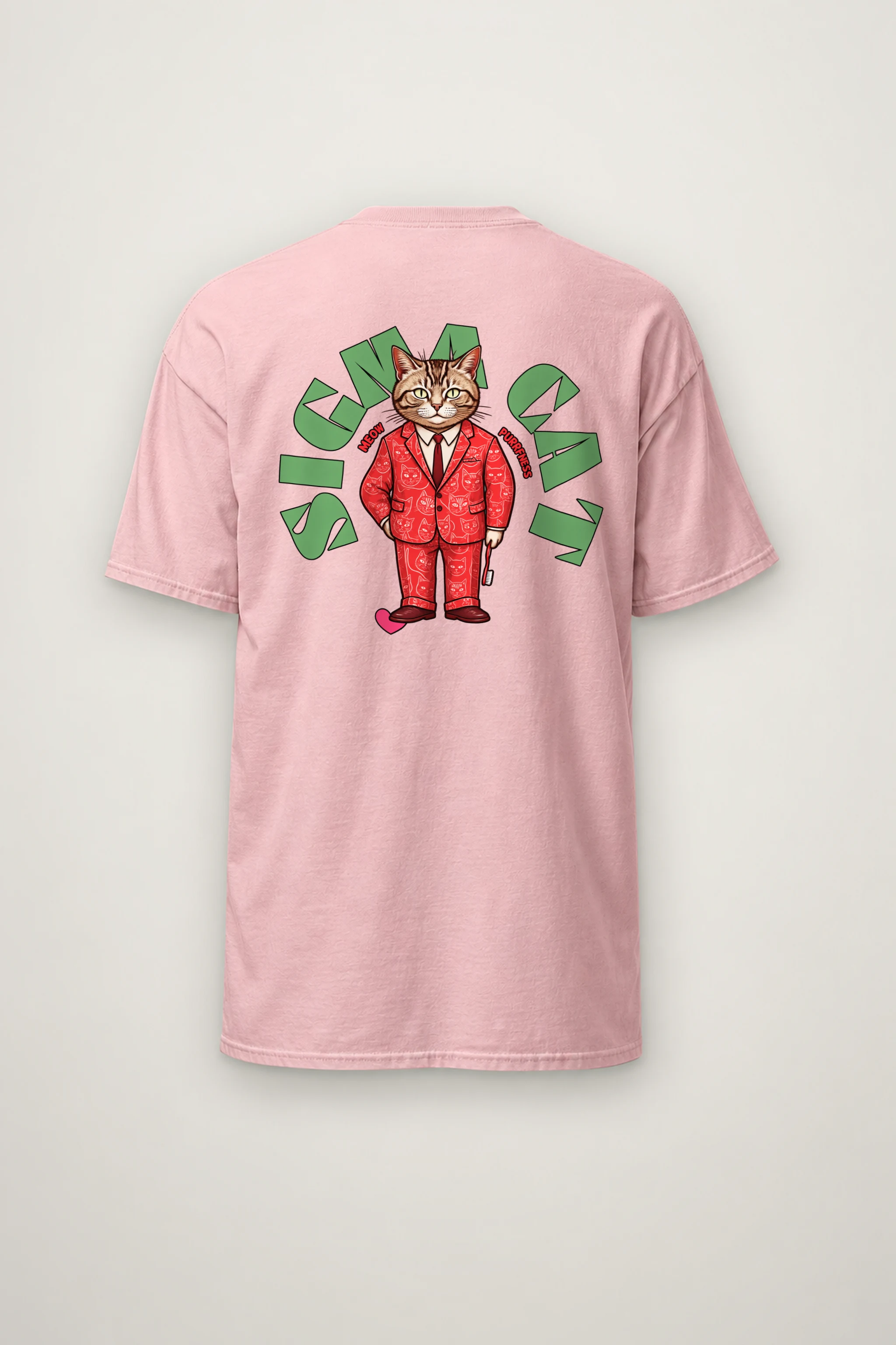 "Suit-Wearing Tabby Cat" Heavyweight Unisex Crewneck T-shirt
