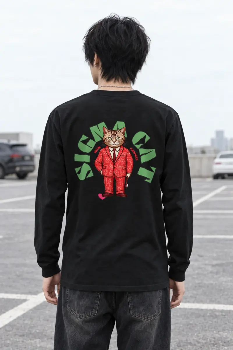 "Suit-Wearing Tabby Cat" Unisex Longsleeve T-shirt