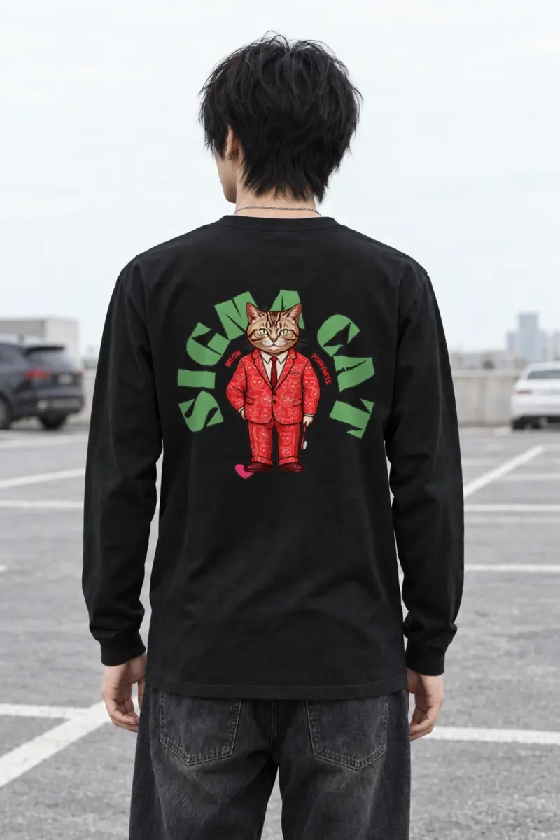 "Suit-Wearing Tabby Cat" Unisex Longsleeve T-shirt