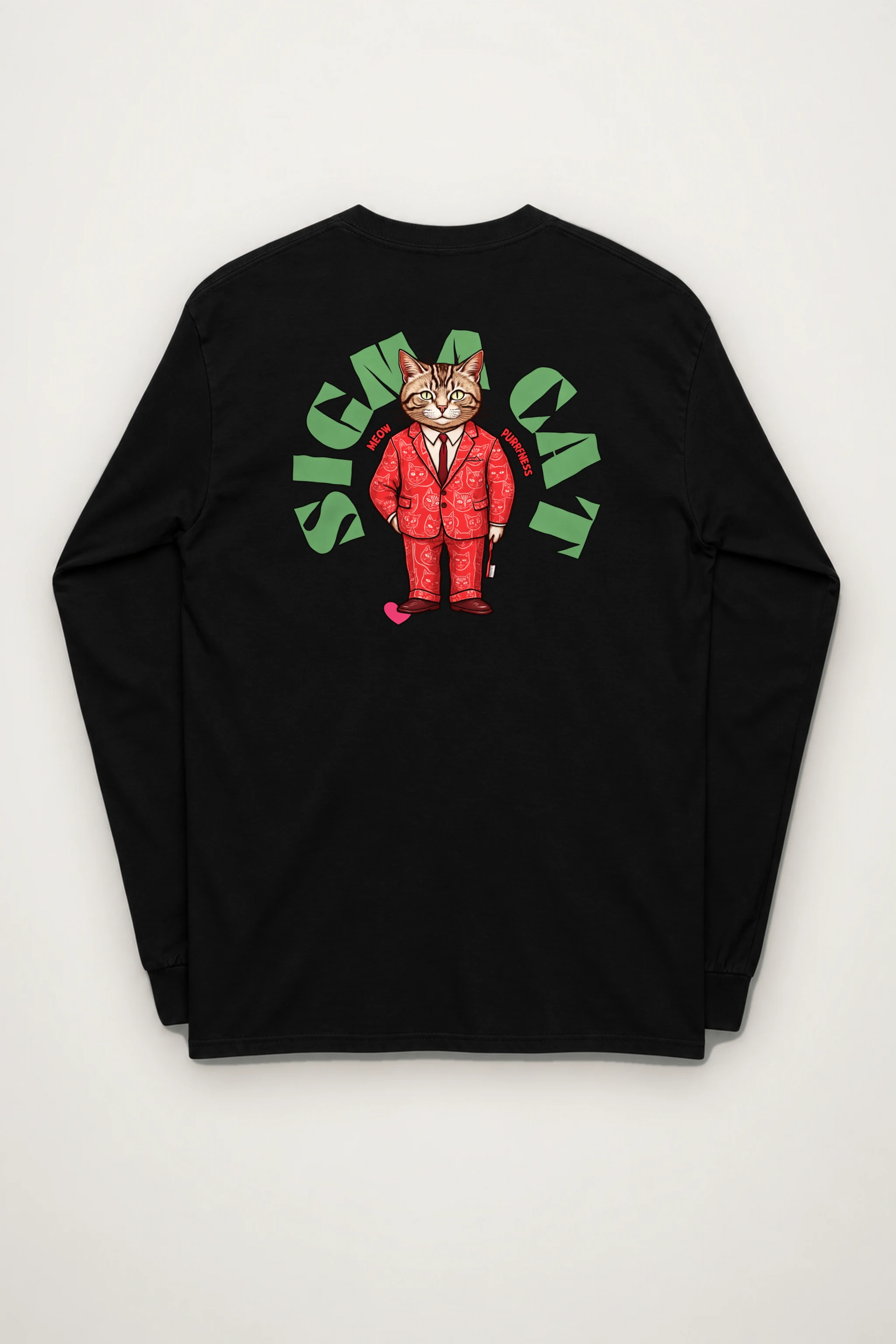 "Suit-Wearing Tabby Cat" Unisex Longsleeve T-shirt