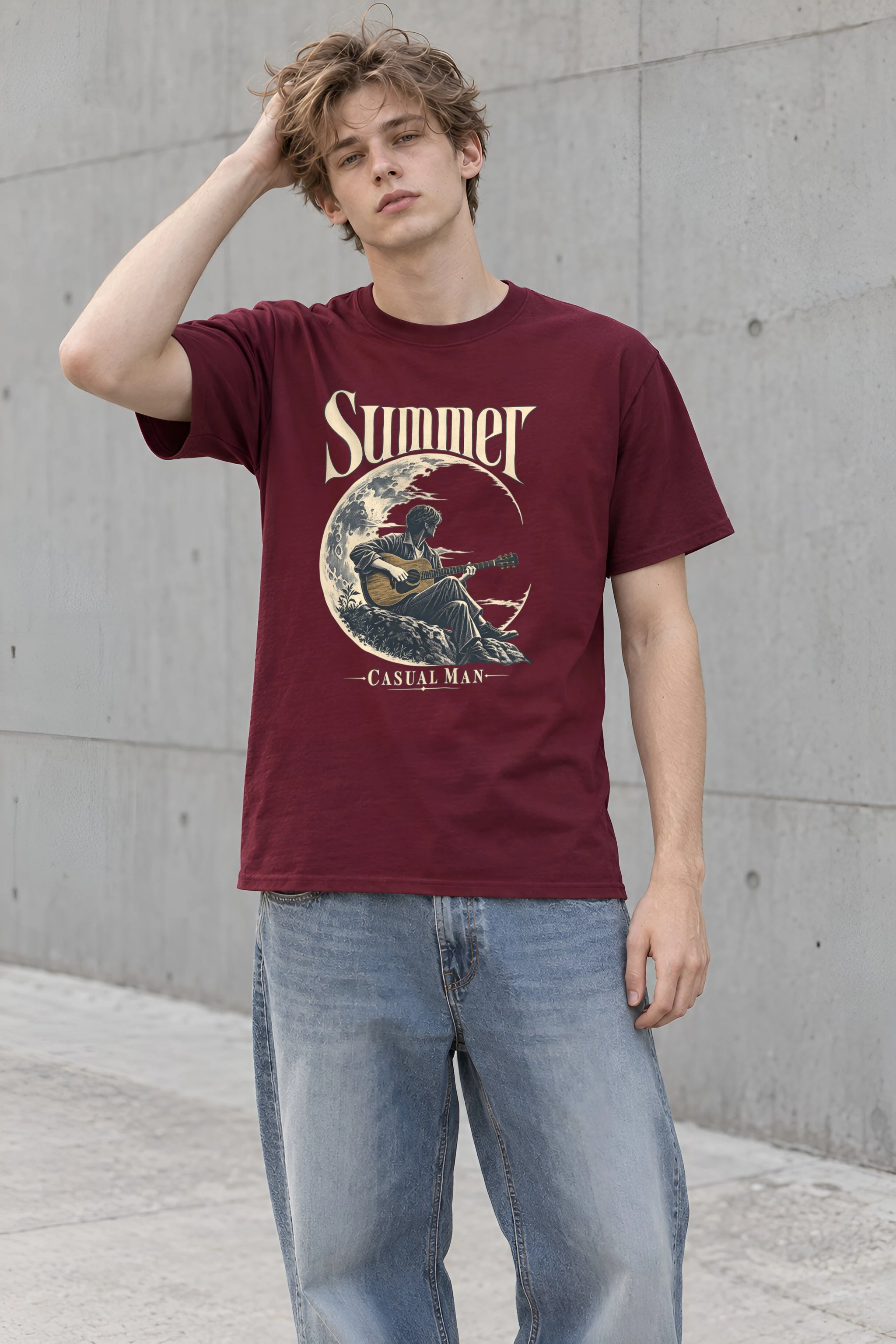 "Summer Casual Man" Heavyweight Unisex Crewneck T-shirt