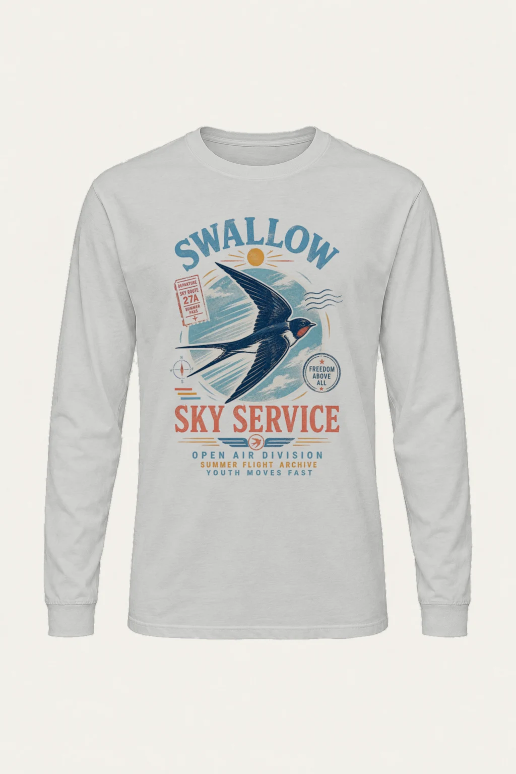 "Summer Flight Archive" Unisex Longsleeve T-shirt | Gildan 2400