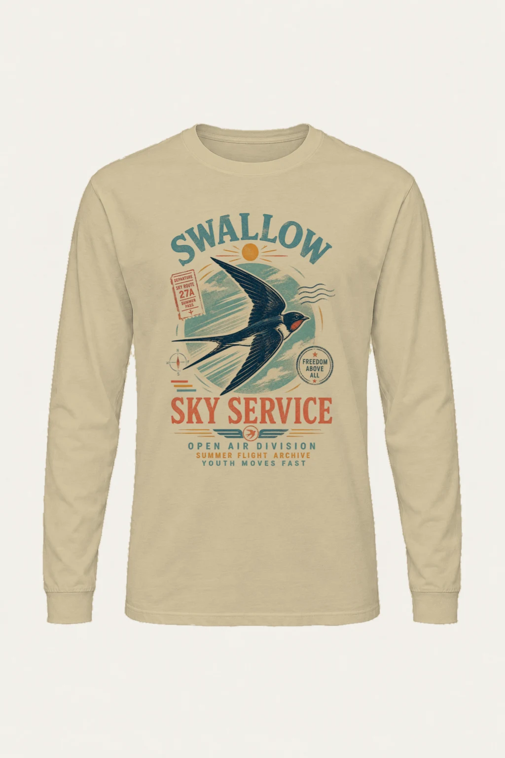 "Summer Flight Archive" Unisex Longsleeve T-shirt | Gildan 2400