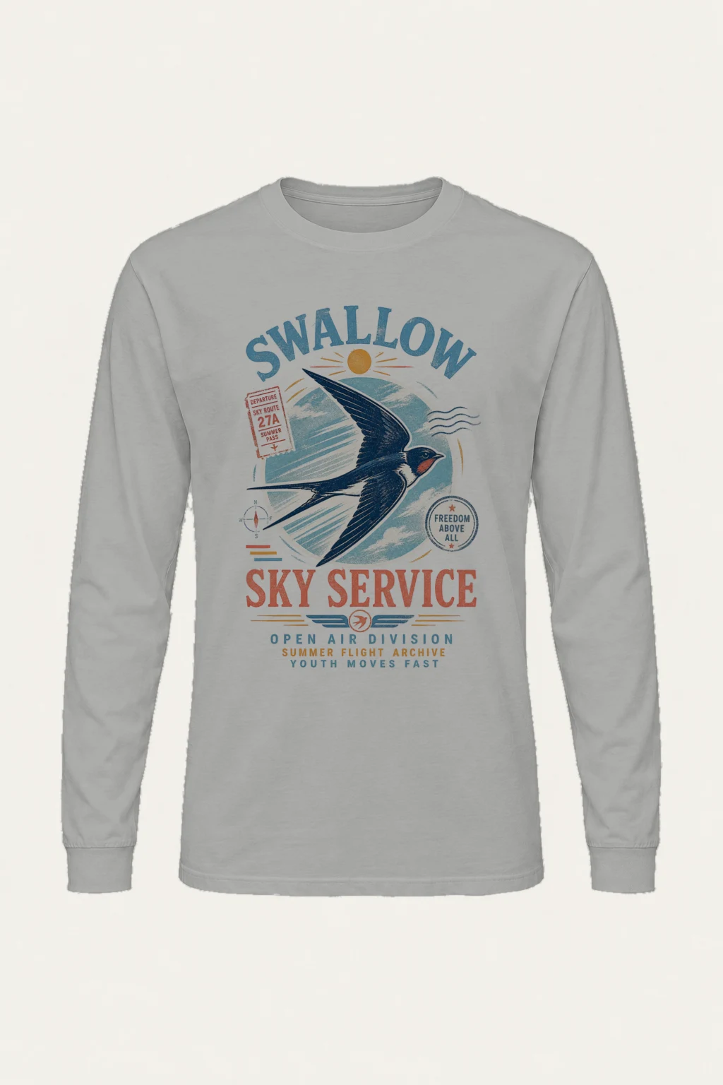 "Summer Flight Archive" Unisex Longsleeve T-shirt | Gildan 2400