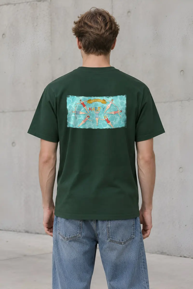 "Summer Happy" Heavyweight Unisex Crewneck T-shirt