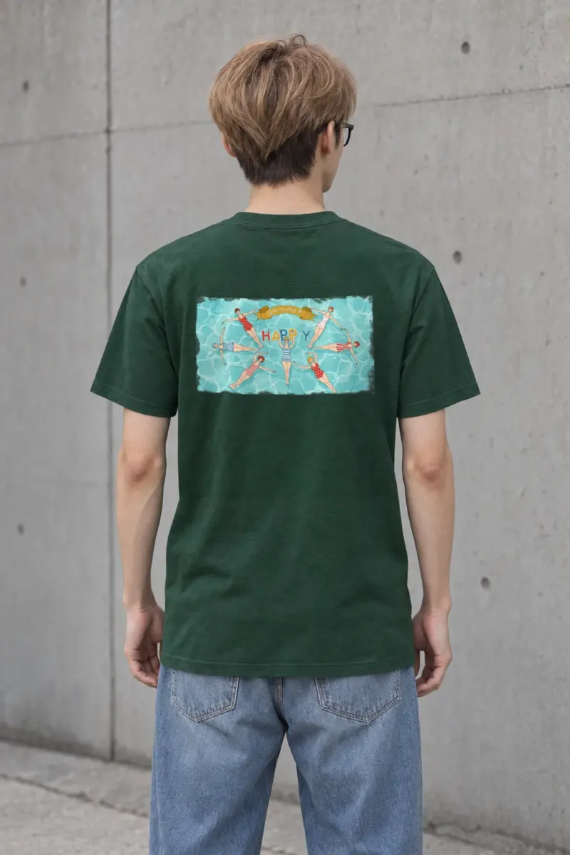 "Summer Happy" Heavyweight Unisex Crewneck T-shirt