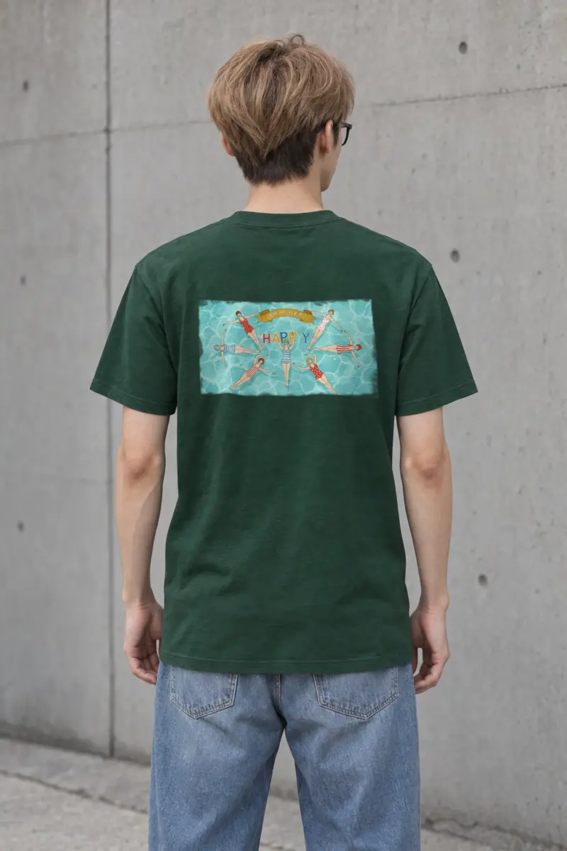 "Summer Happy" Heavyweight Unisex Crewneck T-shirt