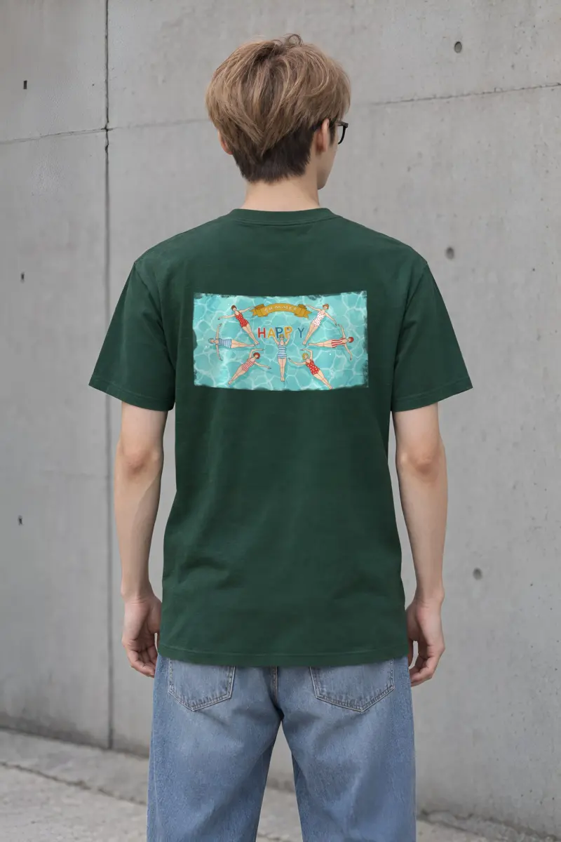"Summer Happy" Heavyweight Unisex Crewneck T-shirt