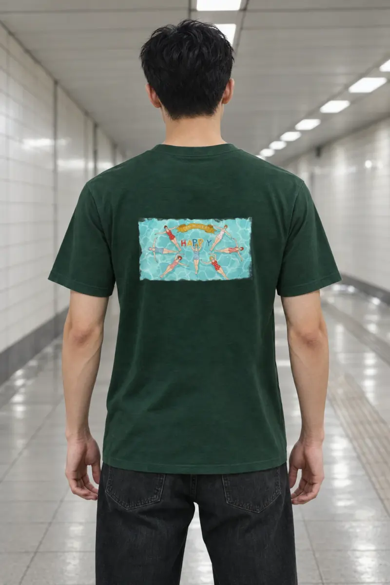 "Summer Happy" Heavyweight Unisex Crewneck T-shirt