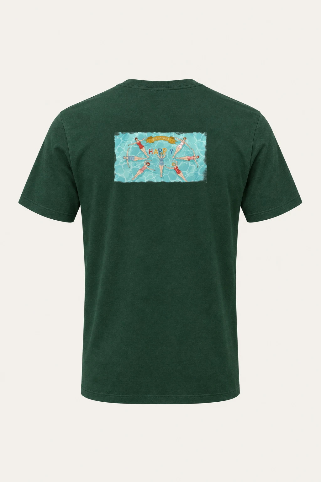 "Summer Happy" Heavyweight Unisex Crewneck T-shirt | Gildan 5000