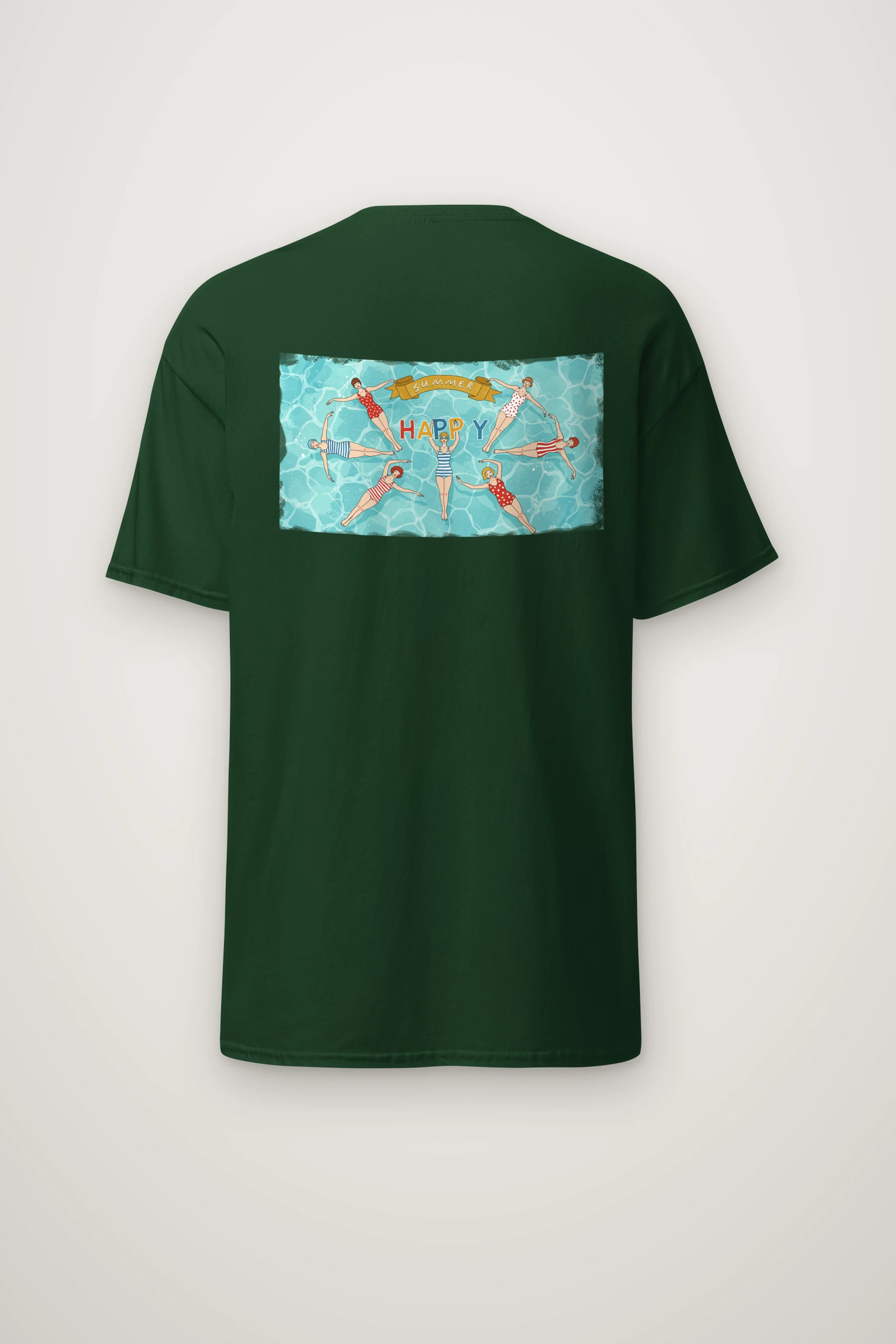 "Summer Happy" Heavyweight Unisex Crewneck T-shirt