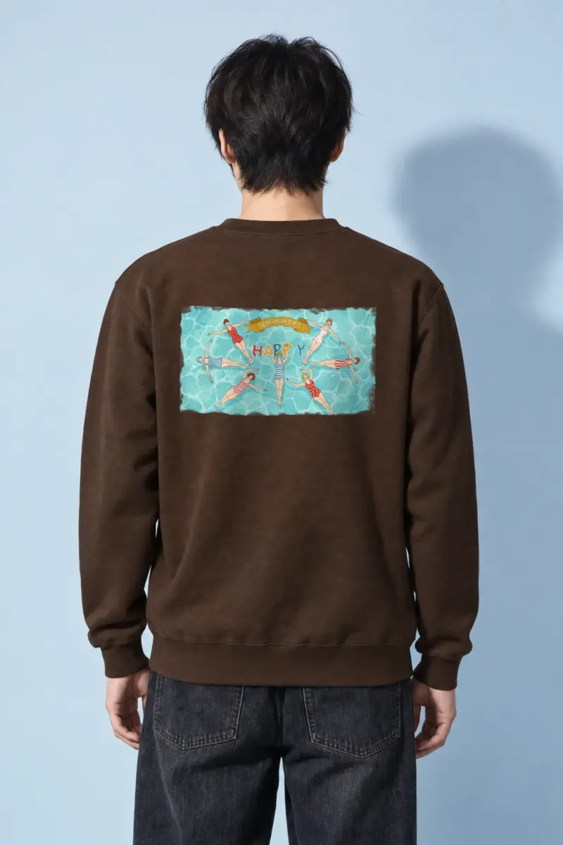 "Summer Happy Swim" Heavy Blend Unisex Crewneck Sweatshirt
