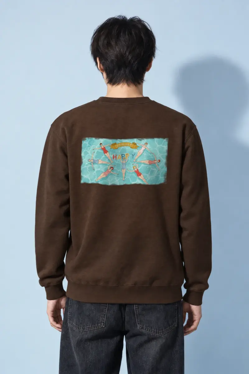 "Summer Happy Swim" Heavy Blend Unisex Crewneck Sweatshirt