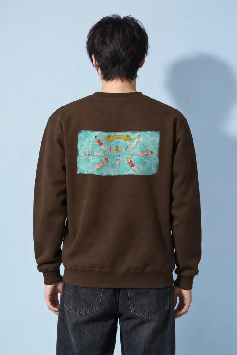 "Summer Happy Swim" Heavy Blend Unisex Crewneck Sweatshirt