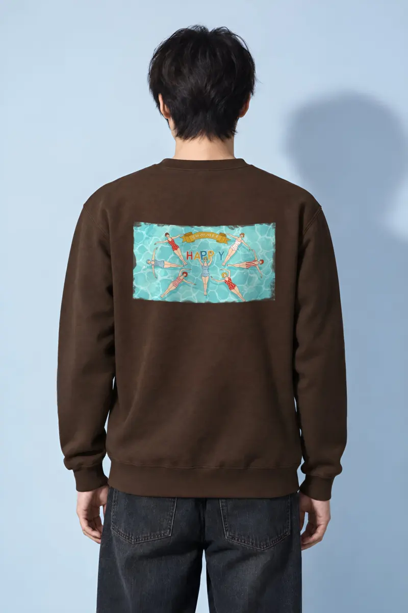 "Summer Happy Swim" Heavy Blend Unisex Crewneck Sweatshirt